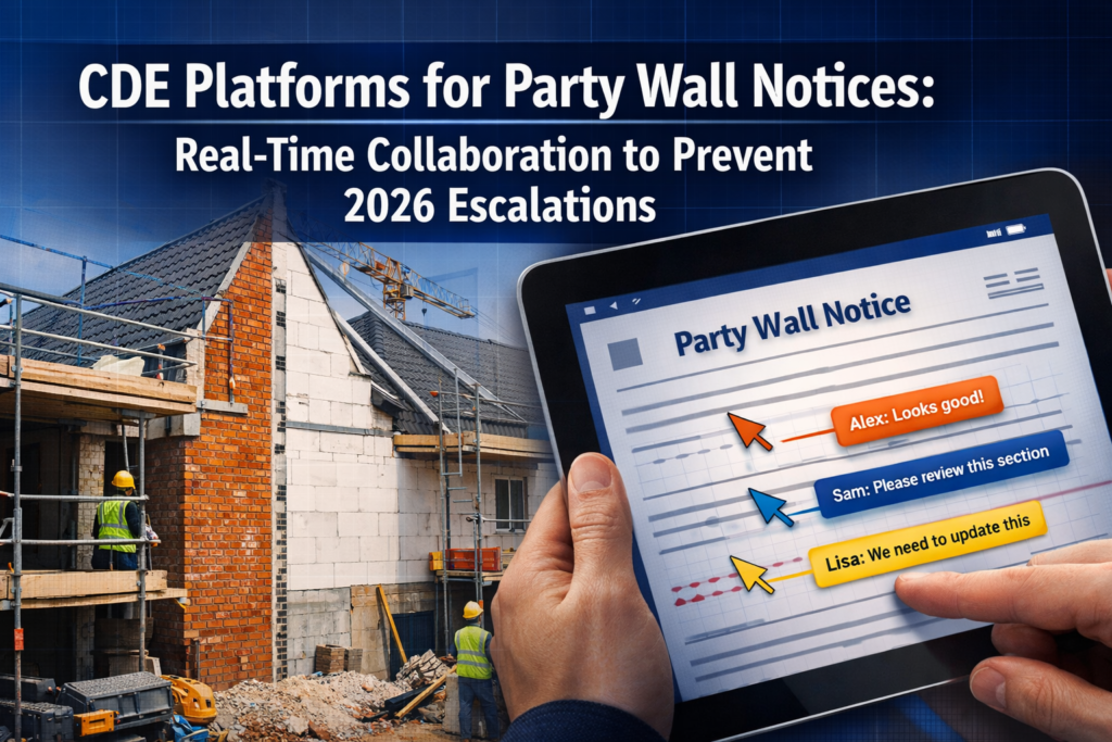 CDE Platforms for Party Wall Notices: Real-Time Collaboration to Prevent 2026 Escalations