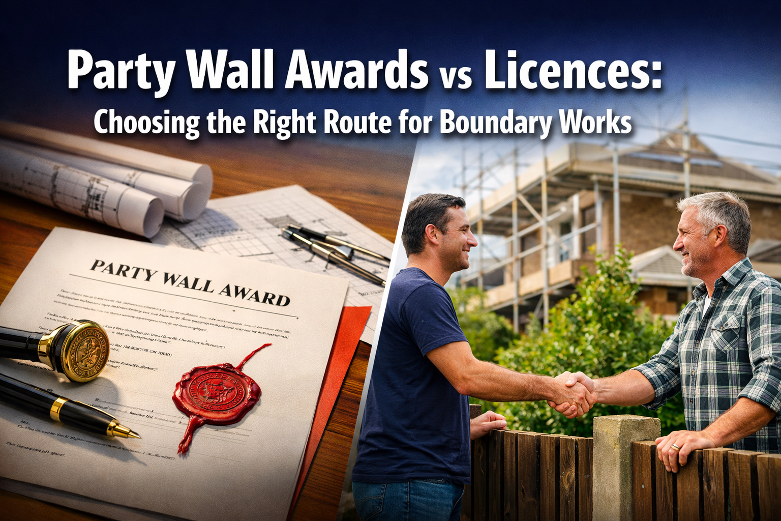 Party Wall Awards vs Licences and Access Agreements: Choosing the Right Route for Your Boundary Works