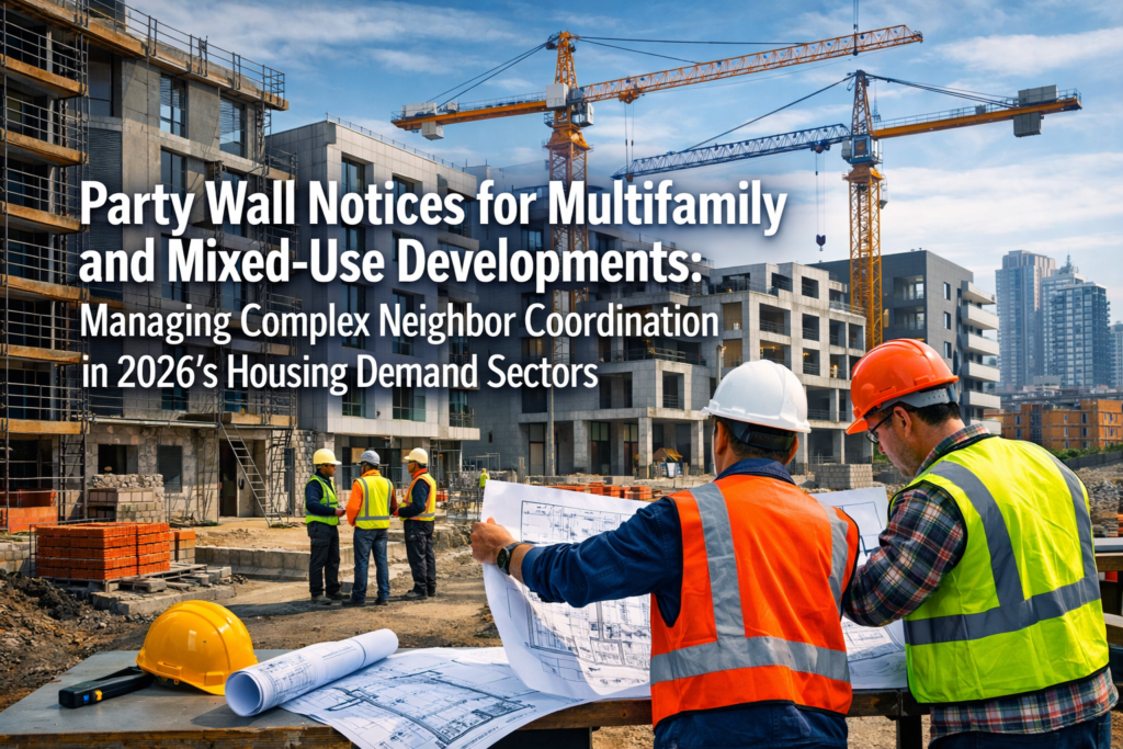 Party Wall Notices for Multifamily and Mixed-Use Developments: Managing Complex Neighbor Coordination in 2026's Housing Demand Sectors