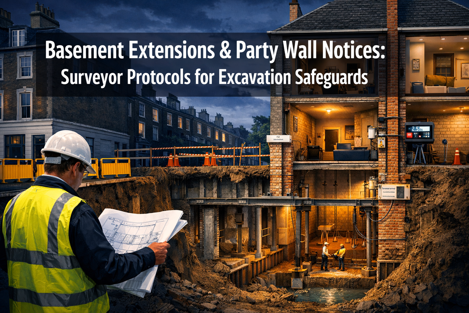 Basement Extensions and Party Wall Notices: Surveyor Protocols for Excavation Safeguards Near Shared Boundaries