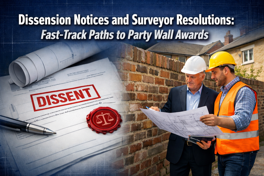 Dissension Notices and Surveyor Resolutions: Fast-Track Paths to Party Wall Awards
