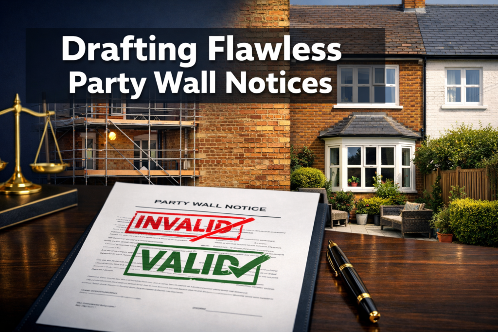 Drafting Flawless Party Wall Notices: Avoiding Invalidity and Injunction Risks Post-RICS Updates