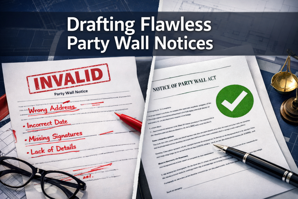 Drafting Flawless Party Wall Notices: Common Errors, Legal Fixes, and RICS 8th Edition Templates