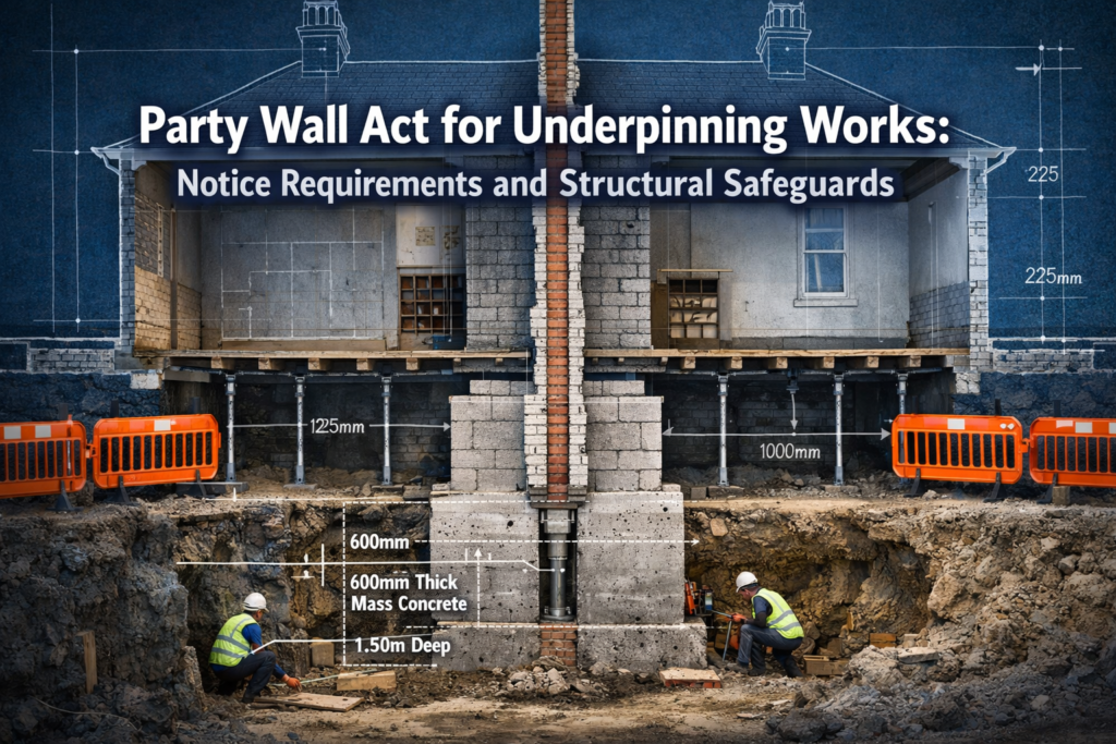 Party Wall Act for Underpinning Works: Notice Requirements and Structural Safeguards