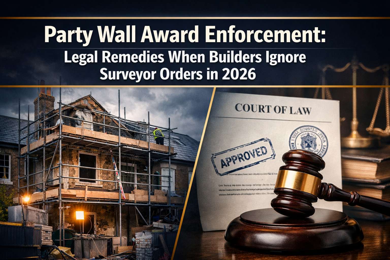 Party Wall Award Enforcement: Legal Remedies When Builders Ignore Surveyor Orders in 2026