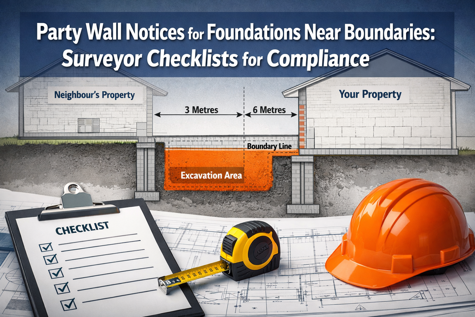 Party Wall Notices for Foundations Near Boundaries: Surveyor Checklists for Compliance