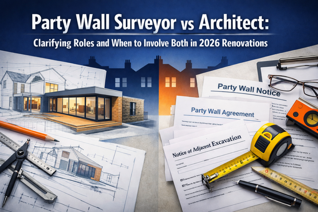 Party Wall Surveyor vs Architect: Clarifying Roles and When to Involve Both in 2026 Renovations
