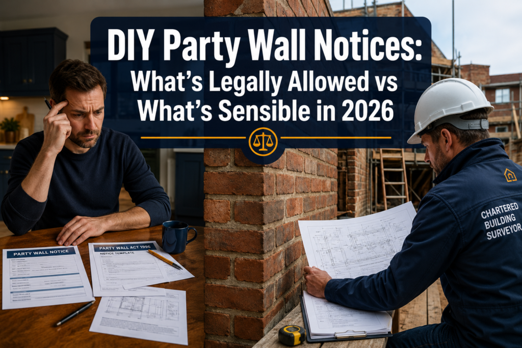 DIY Party Wall Notices: What’s Legally Allowed vs What’s Sensible in 2026