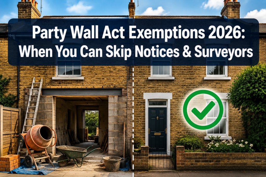 Party Wall Act Exemptions for Minor Works in 2026: When You Can Skip Notices and Surveyors Entirely