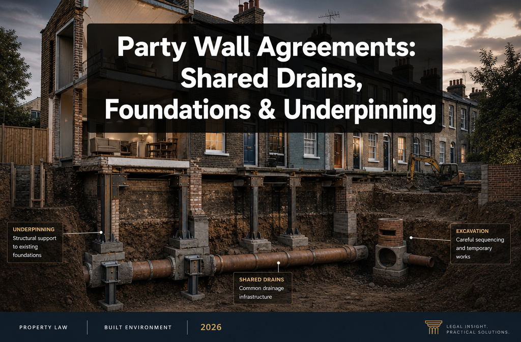 Party Wall Agreements for Shared Drains, Foundations, and Underpinning: What the Act Covers Below Ground