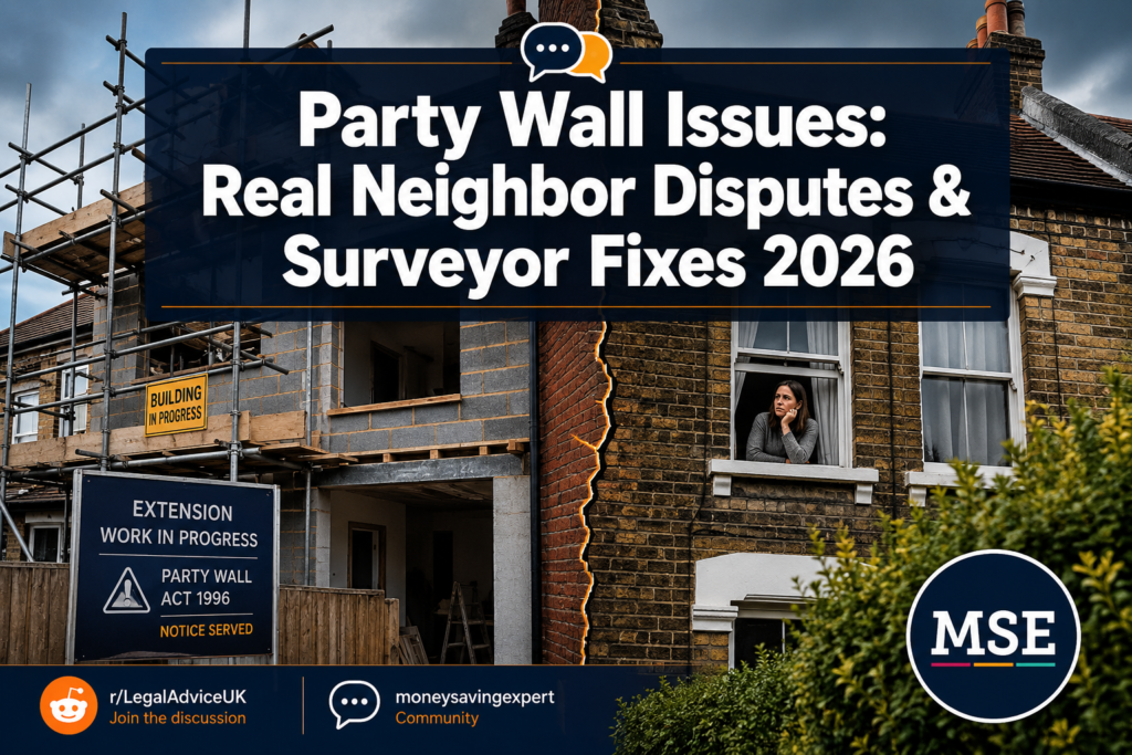 Party Wall Issues in Forums: Real Neighbor Disputes and Surveyor Fixes from Reddit and MSE in 2026