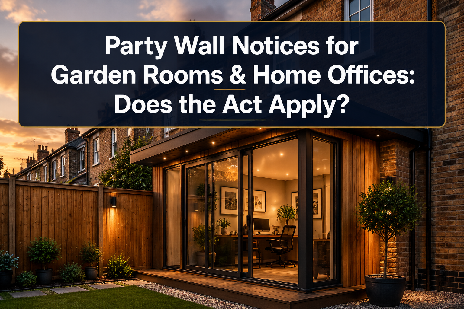 Party Wall Notices for Garden Rooms, Outbuildings, and Home Offices: Do Modern Projects Trigger the Act?