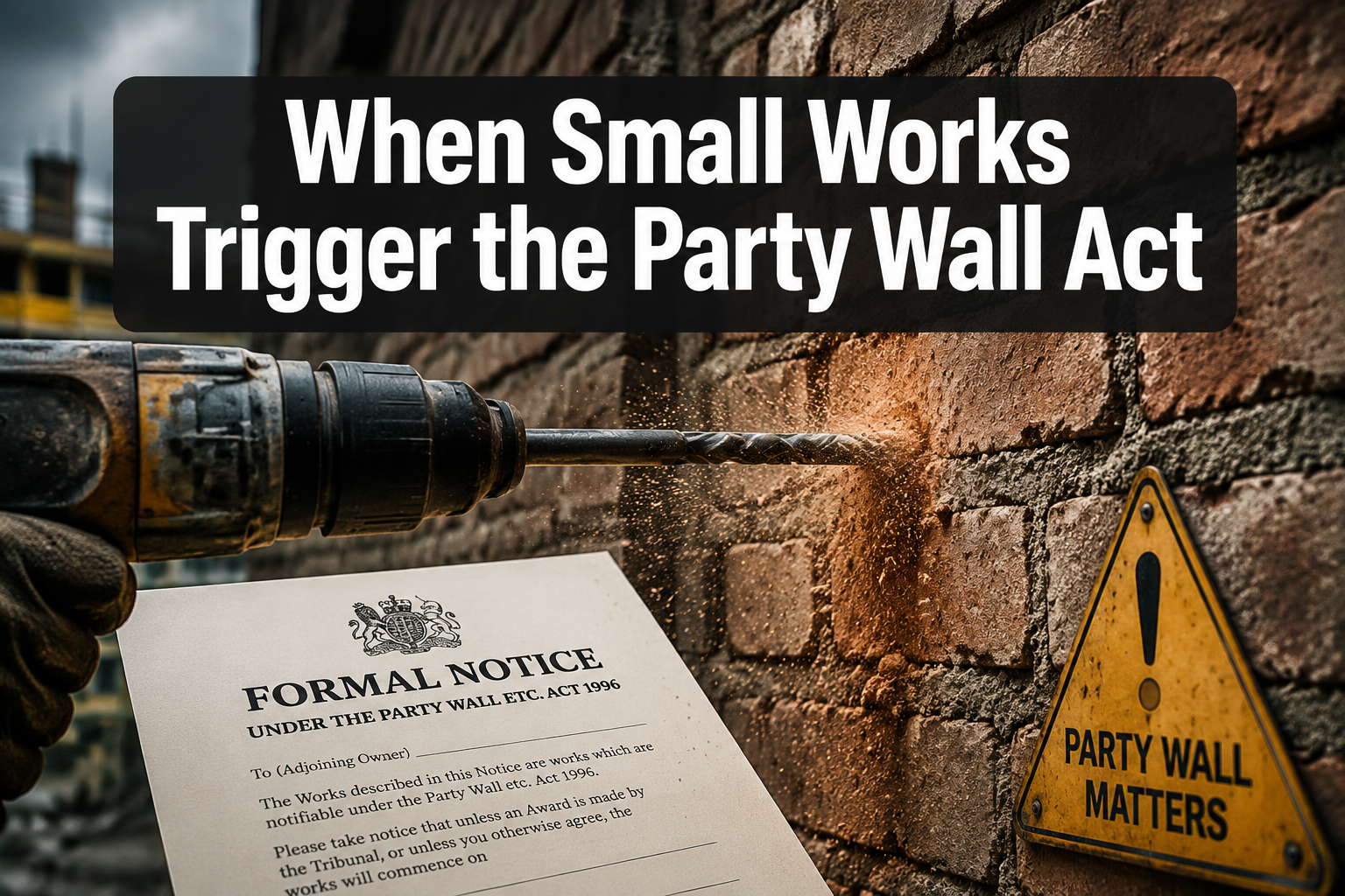 Party Wall Notices for Structural Alterations: When Drilling, Fixings, and Small Openings Still Trigger the Act