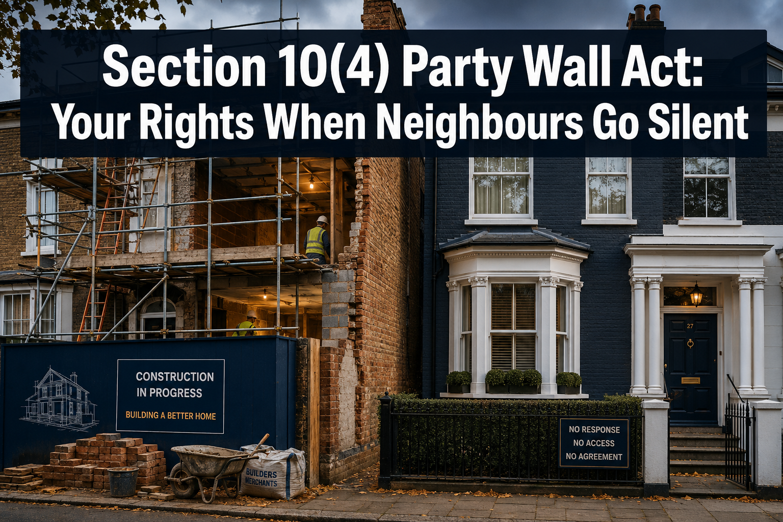 Section 10(4) Surveyors Under Party Wall Act: Building Owner Rights When Neighbors Ignore Notices in 2026