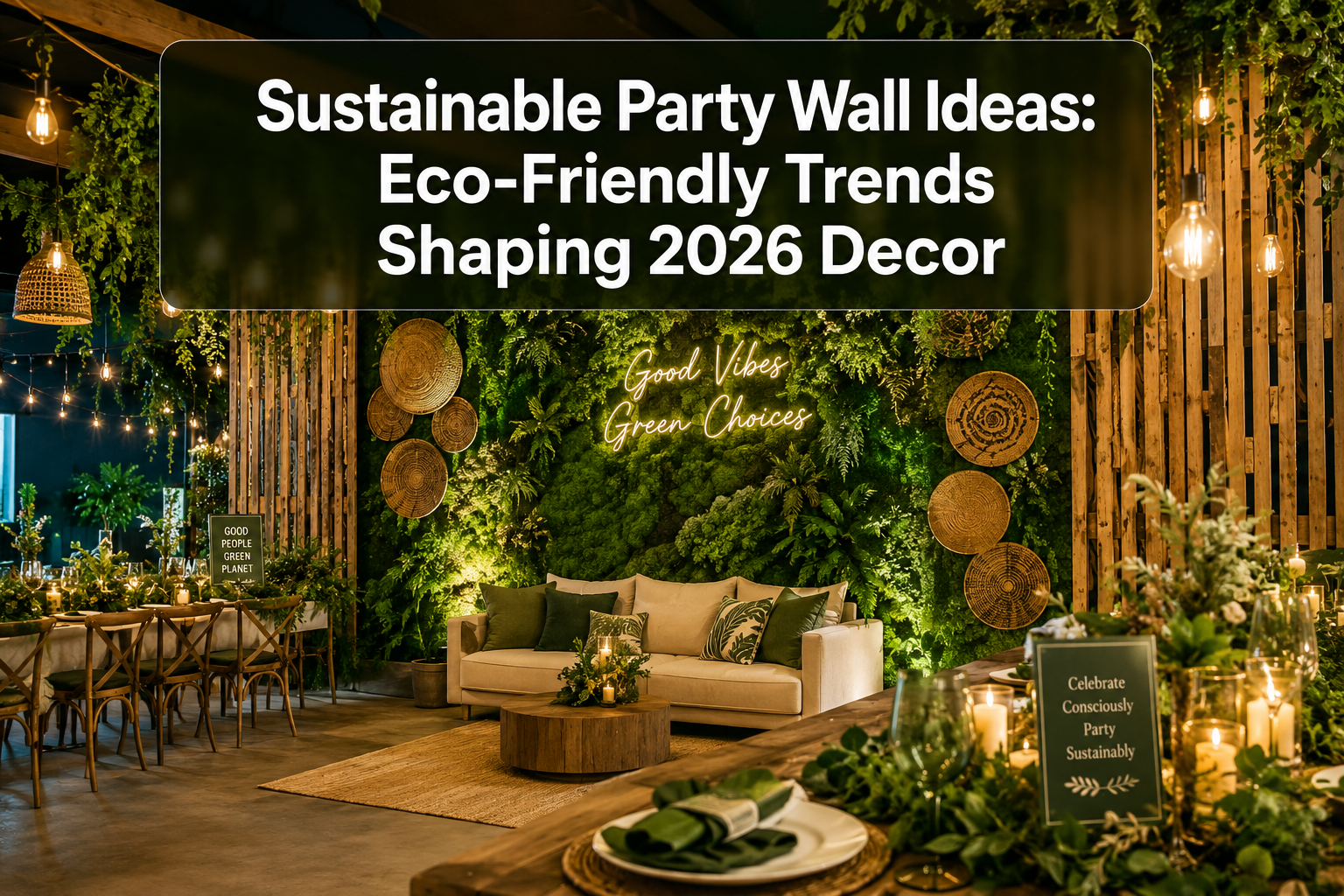 Sustainable Party Wall Ideas: Eco-Friendly Trends Shaping 2026 Decor