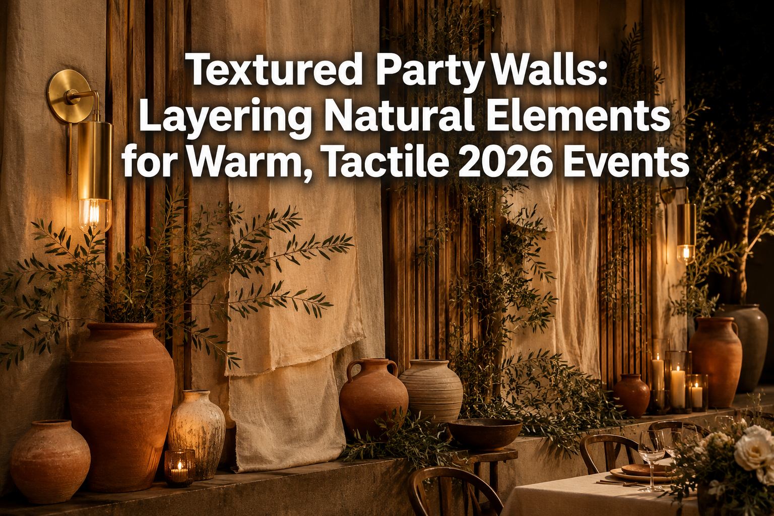 Textured Party Walls: Layering Natural Elements for Warm, Tactile 2026 Events
