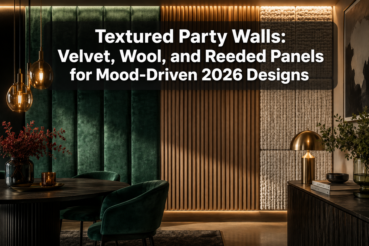 Textured Party Walls: Velvet, Wool, and Reeded Panels for Mood-Driven 2026 Designs
