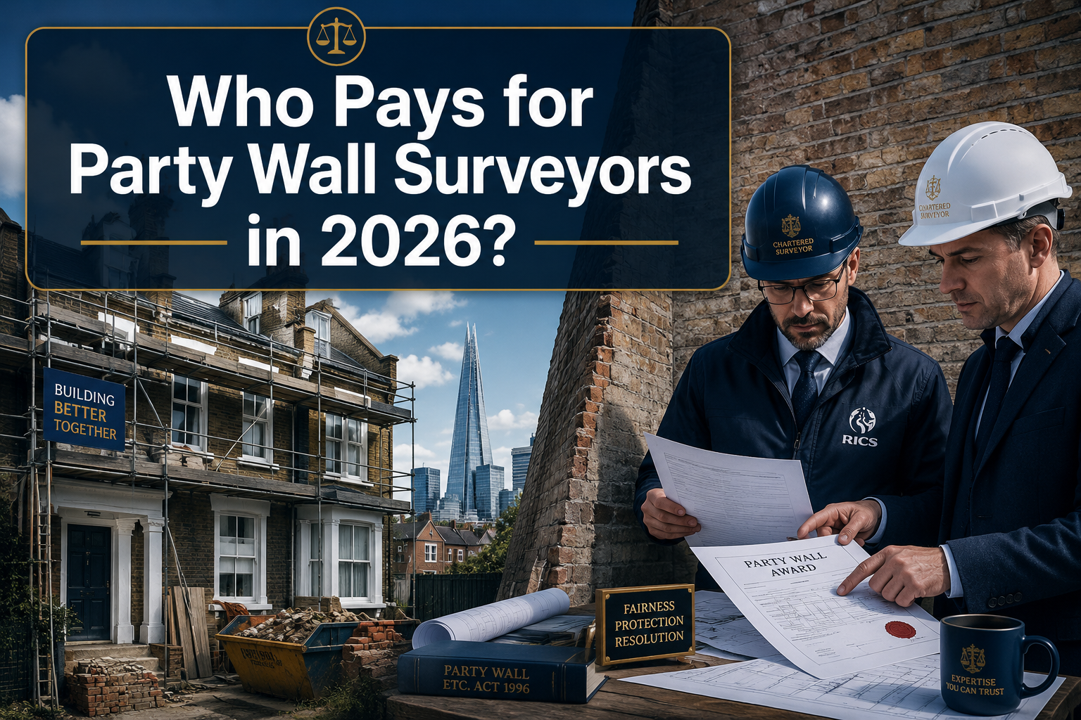 Who Pays for Party Wall Surveyors in 2026: Building Owner Responsibilities, Cost Recovery from Disputes, and Award Fee Clauses