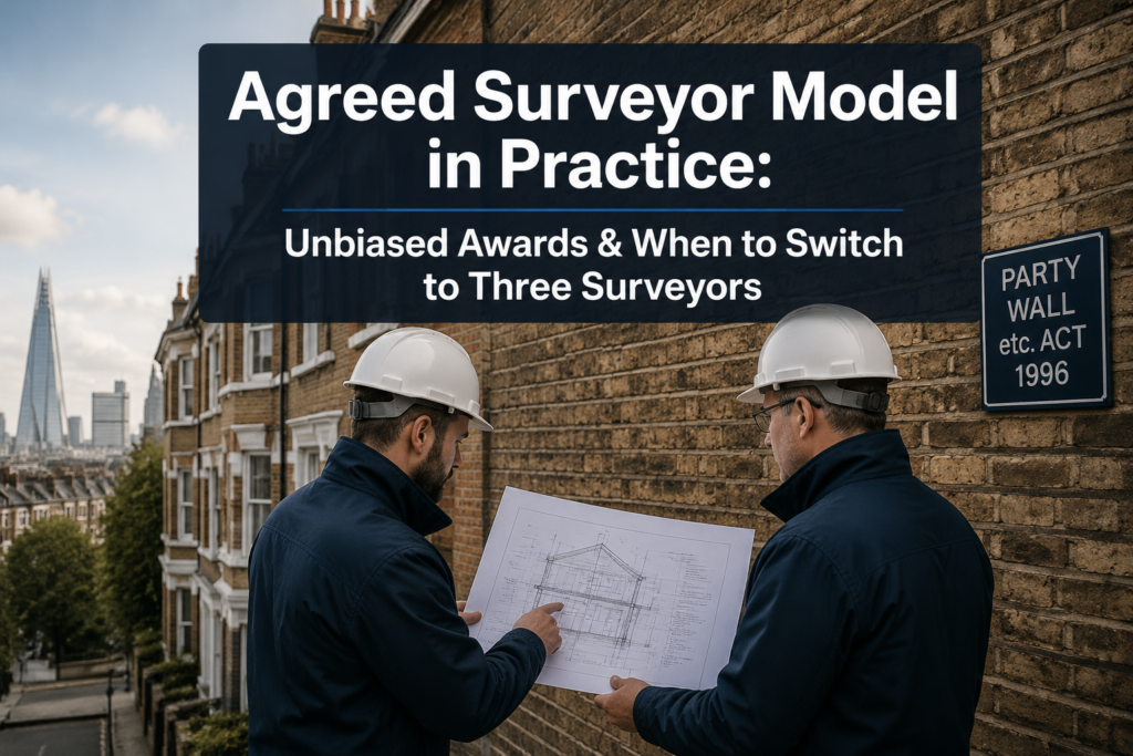 Agreed Surveyor Model in Practice: Producing Unbiased Awards, Hourly Fees (£150-200), and When to Switch to Three Surveyors