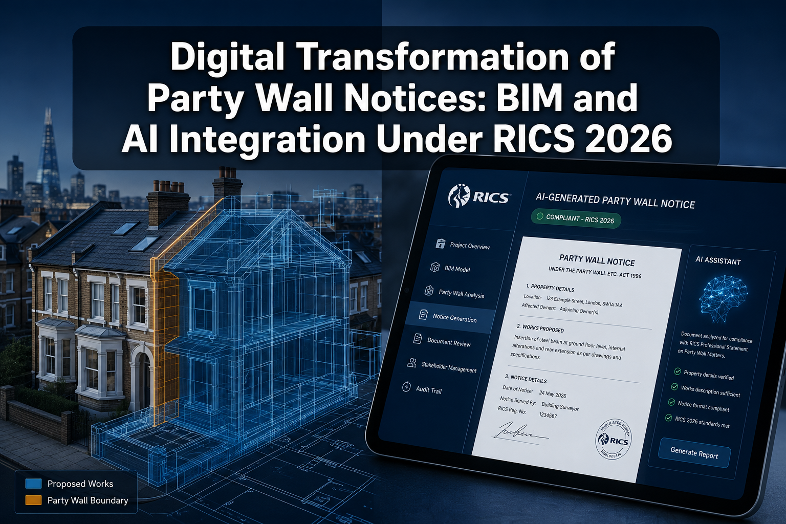 Digital Transformation of Party Wall Notices: BIM and AI Integration Under RICS 2026