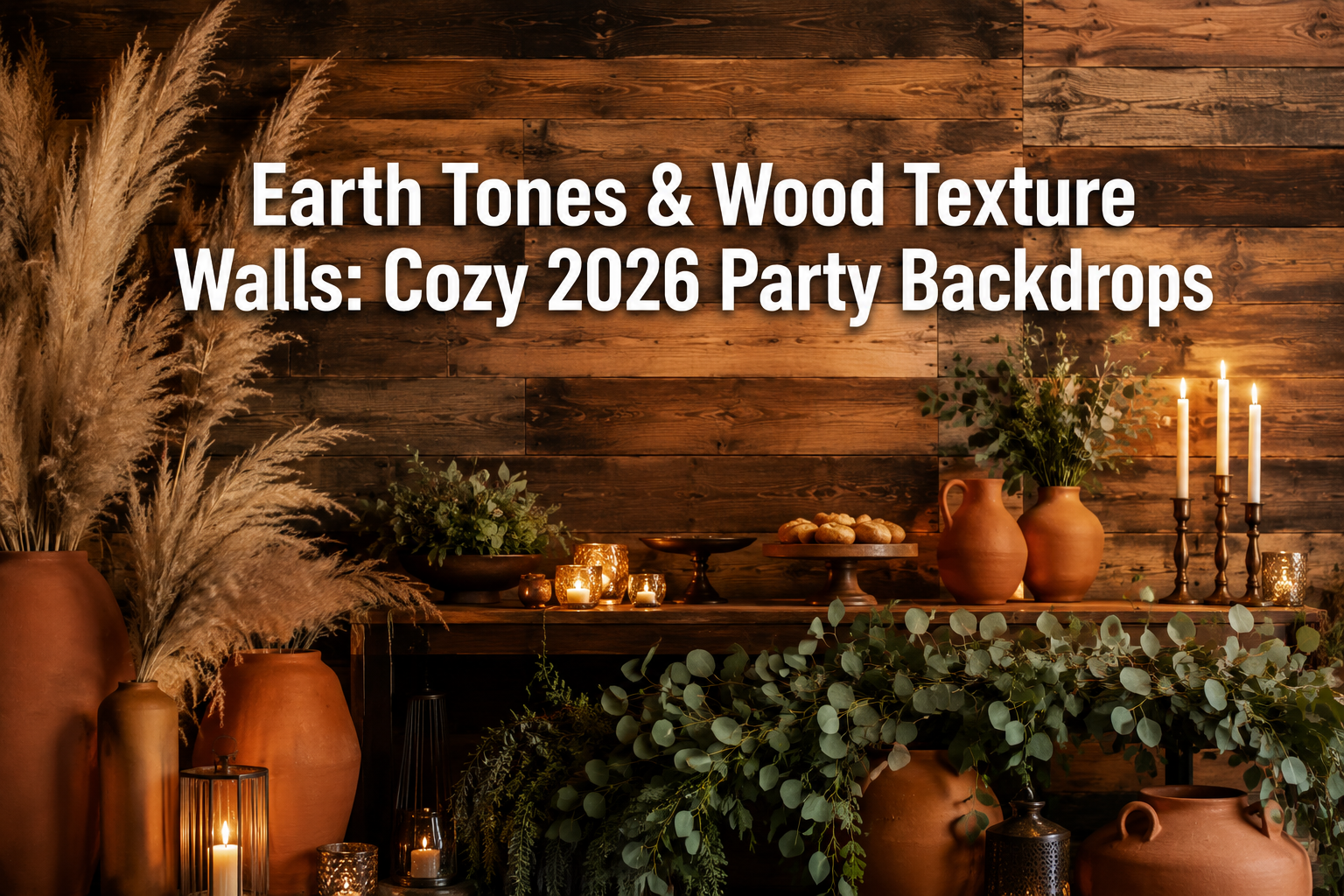Earth Tones and Wood Texture Walls: Creating Cozy 2026 Party Backdrops