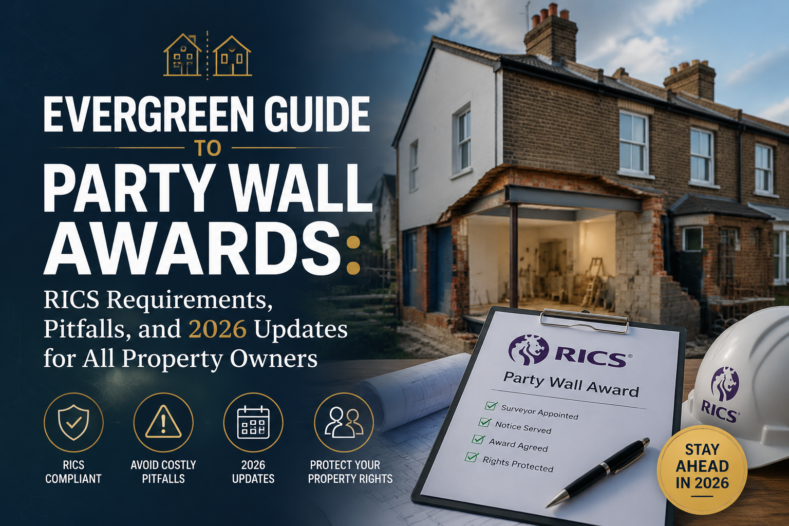 Evergreen Guide to Party Wall Awards: RICS Requirements, Pitfalls, and 2026 Updates for All Property Owners