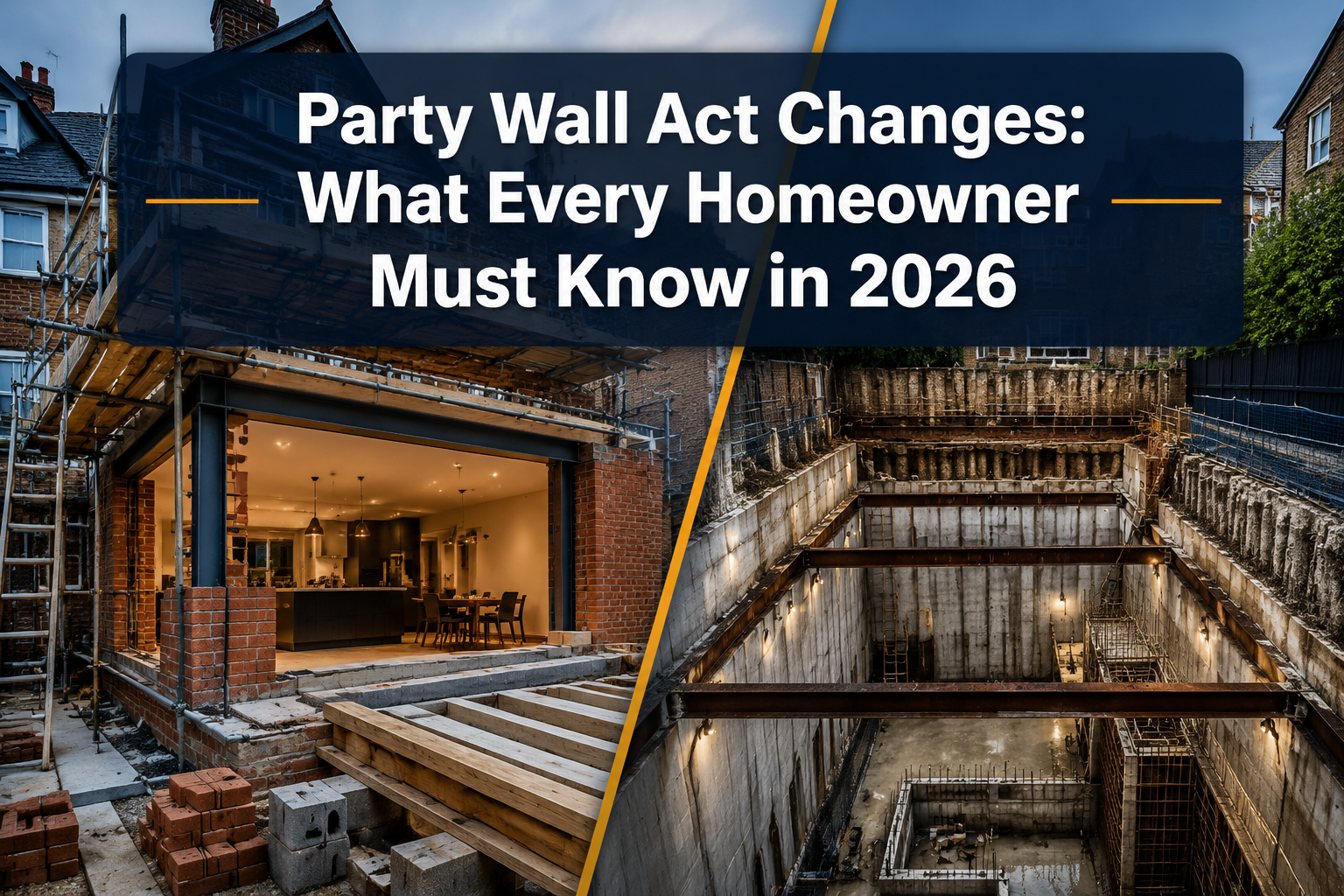 How recent changes to the Party Wall Act impact current home extensions and basement projects