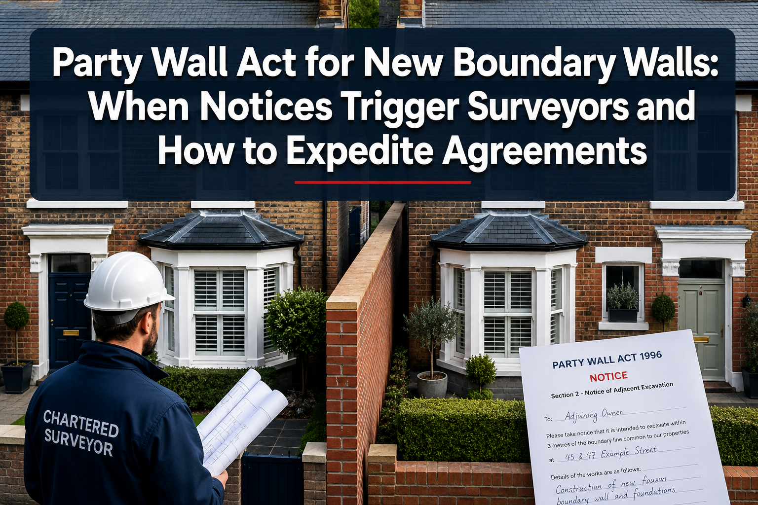 Party Wall Act for New Boundary Walls: When Notices Trigger Surveyors and How to Expedite Agreements