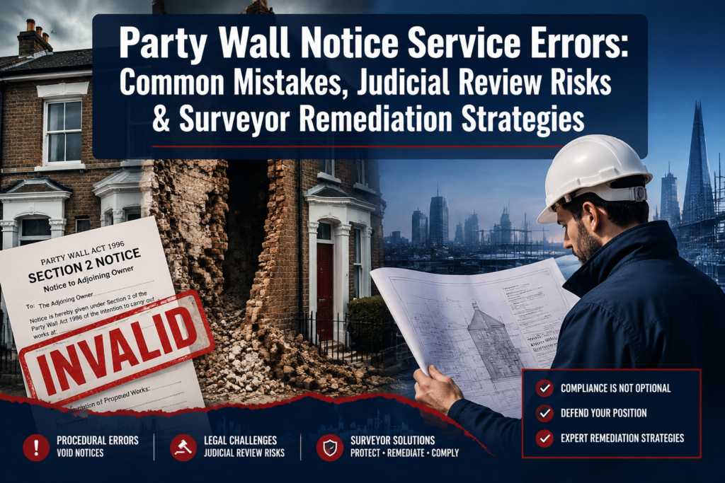 Party Wall Notice Service Errors: Common Mistakes, Judicial Review Risks, and Surveyor Remediation Strategies