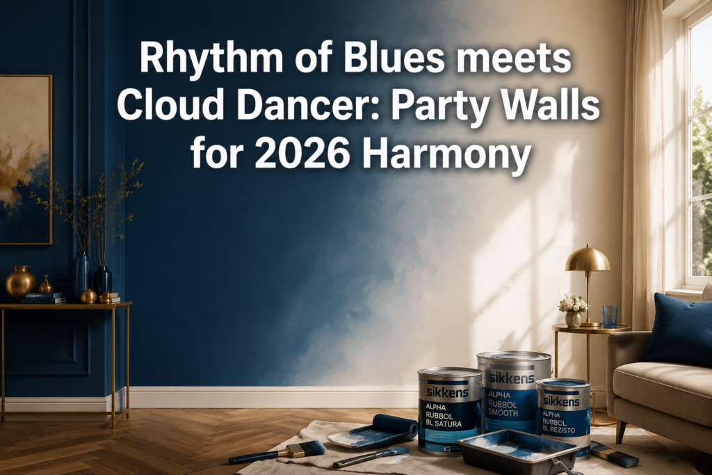 Sikkens Rhythm of Blues and Pantone Cloud Dancer: Painting Party Walls for 2026 Harmony