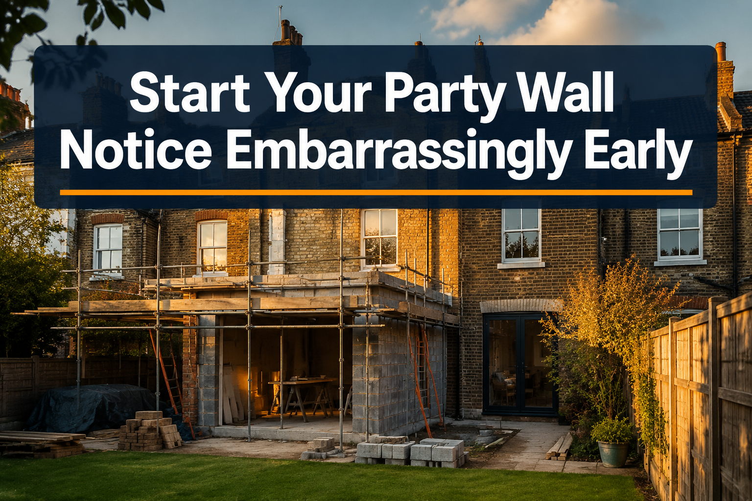 Why you must start your party wall notice and agreement embarrassingly early before extensions