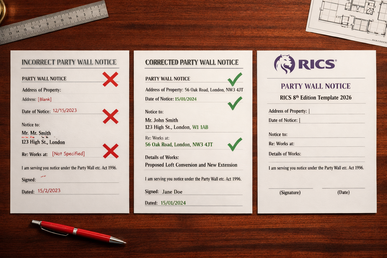 Drafting Flawless Party Wall Notices: Common Errors, Legal Fixes, and