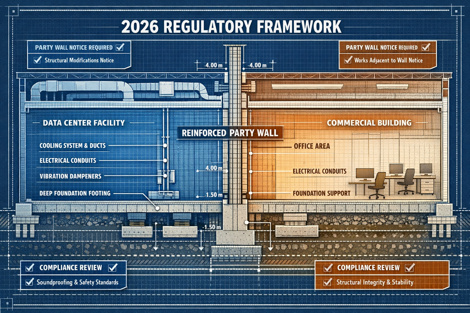 Party Wall Notices for Data Center and Power Facility Constr