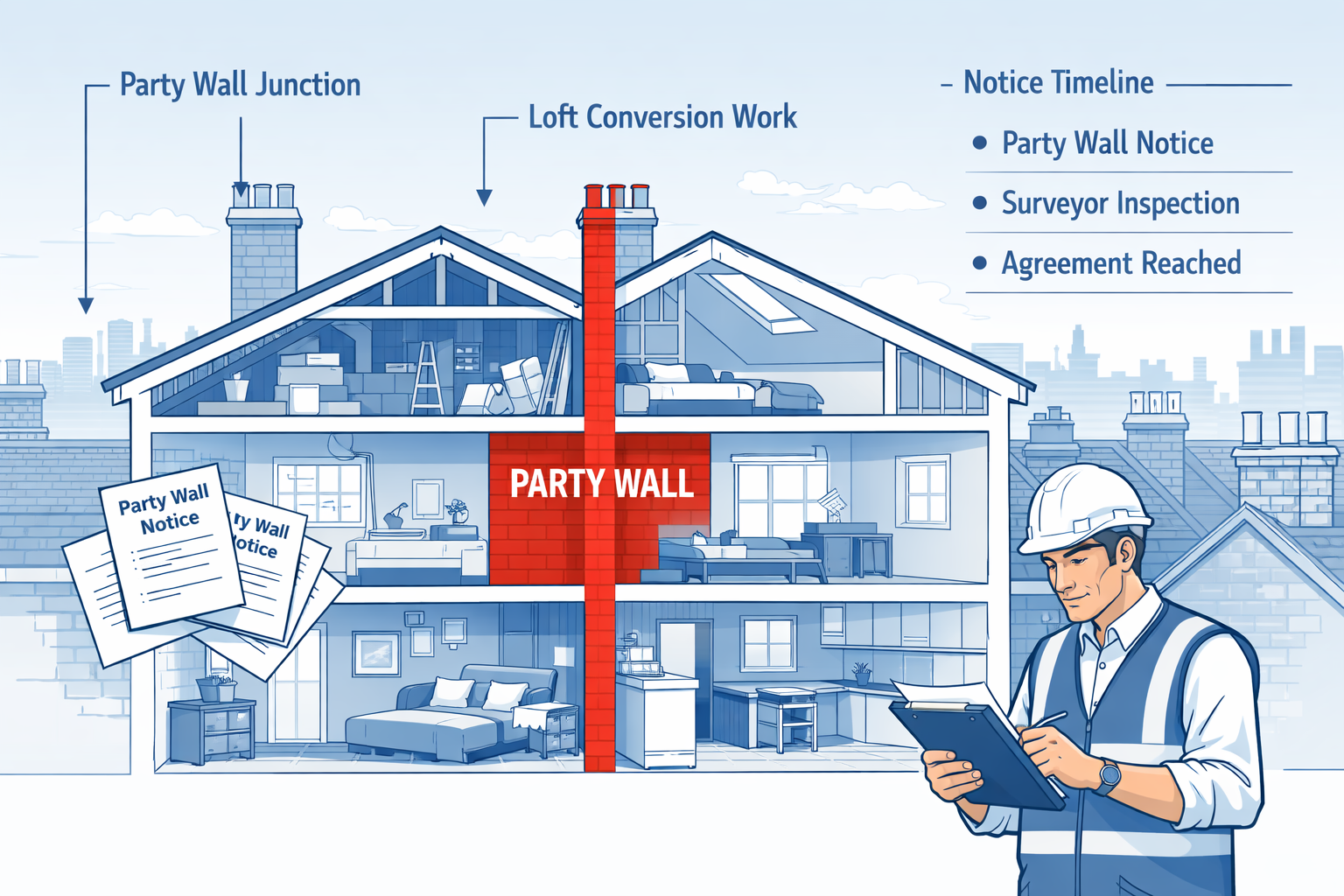Party Wall Notices for Loft Conversions: Roof Works, Structural Ties,