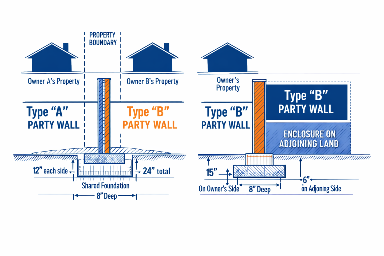 Type A vs Type B Party Walls: Notice Requirements and Surveyor