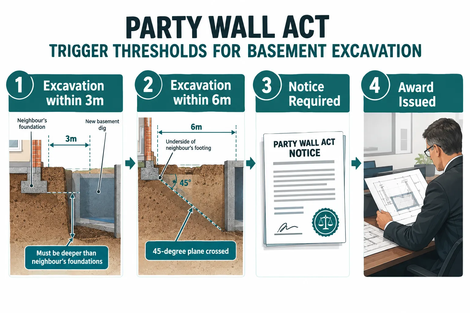 How the Party Wall etc. Act 1996 Applies to Basement Excavation