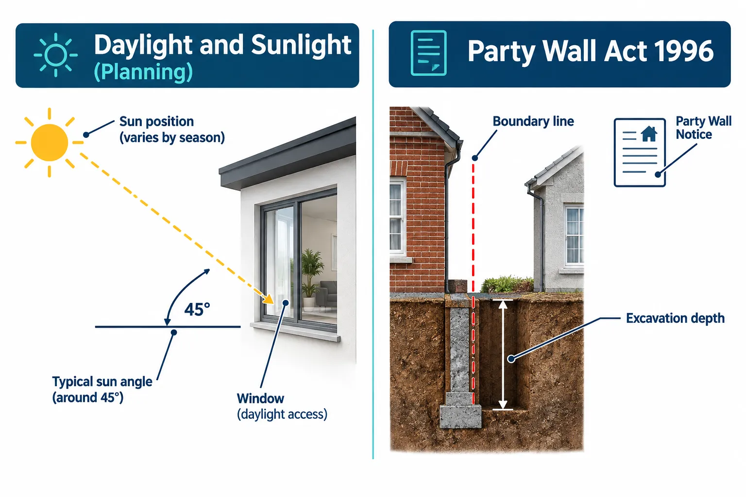Why Daylight and Sunlight Rules Are Not the Same as Party Wall Rights
